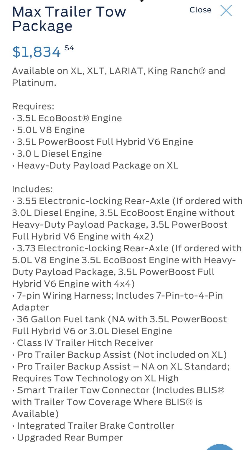 Ford F-150 Lightning Heavy Duty Payload Package and PowerBoost or Lariat/King Ranch/Limited 02A047DB-1DE2-4F31-81DC-553607160E81