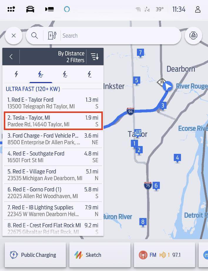 Ford F-150 Lightning Announcing: Tesla Superchargers + Connected Navigation 04 - Tesla In List