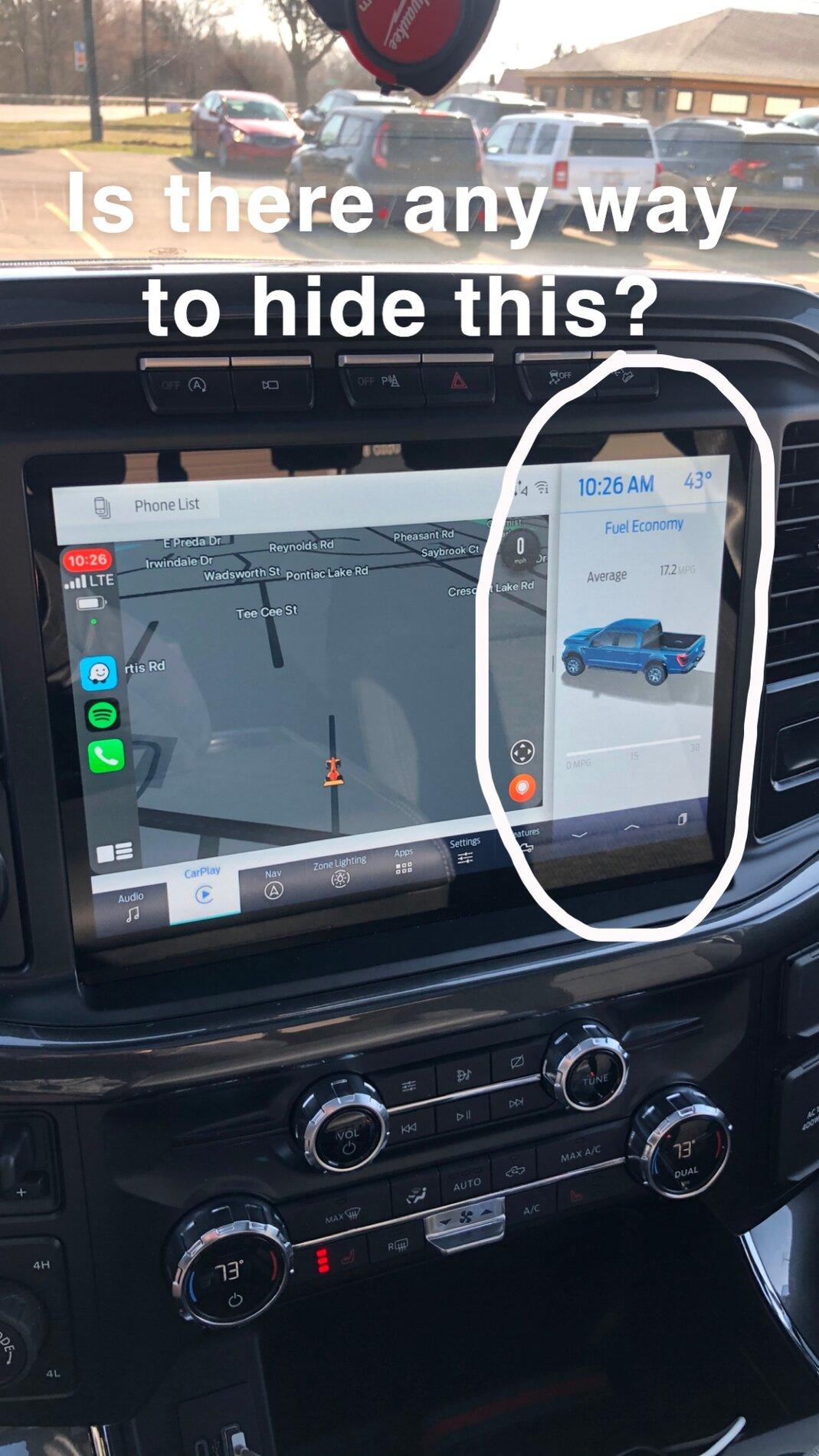 Ford F-150 Lightning Sync 4 - Is there any way to hide this? 0C1A15CC-585F-4425-AD59-8575E7DE4338