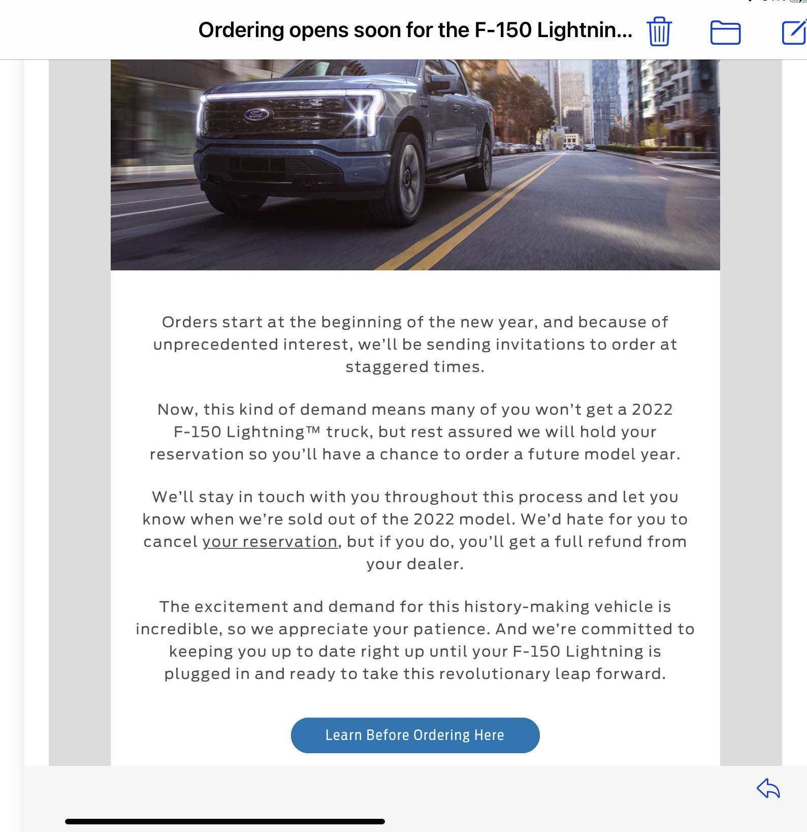 Ford F-150 Lightning Ford will communicate with all Lightning reservation holders next week about order bank launch 0CA22BB1-BF60-4894-B767-14426E3B0B19