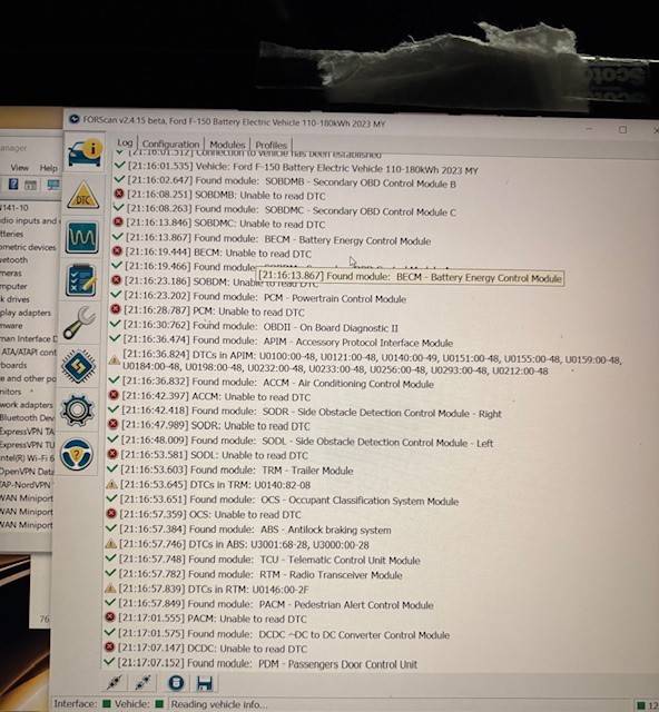Ford F-150 Lightning Vehicle won't turn on, forscan won't connect, cannot fix, looking for advice 1