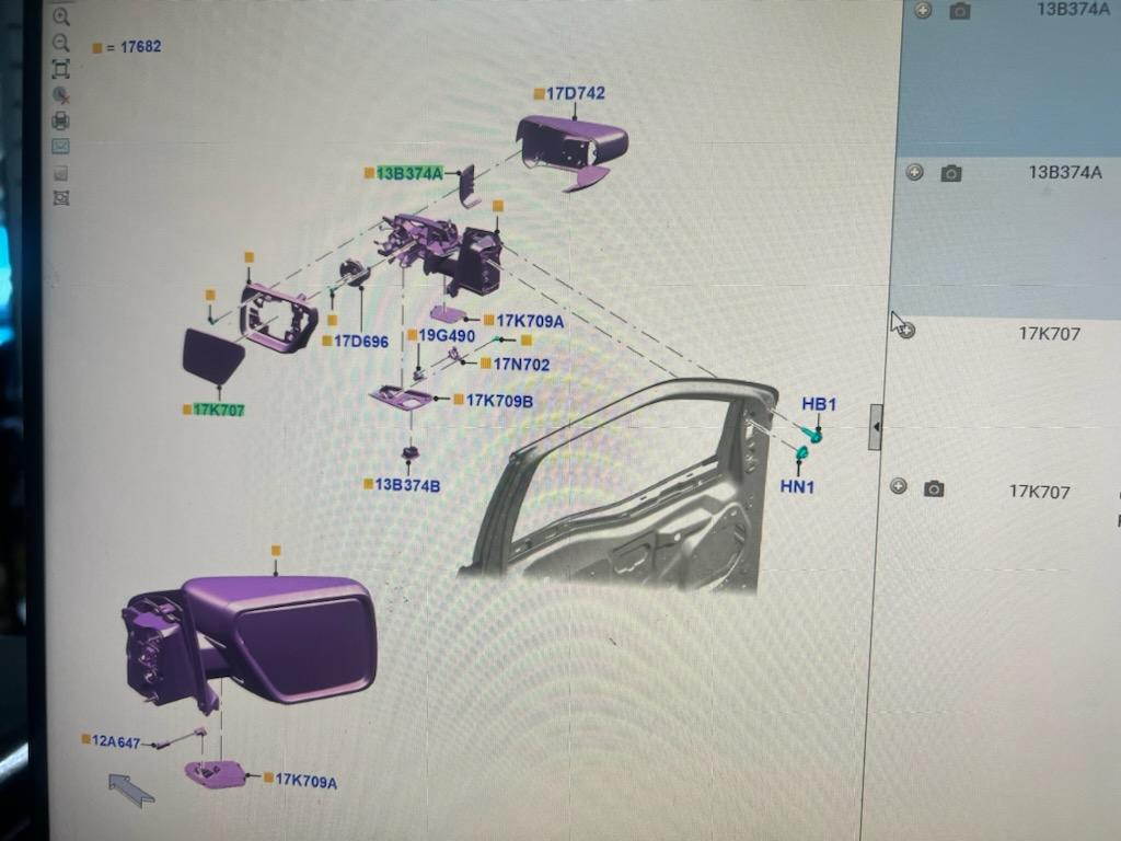 Ford F-150 Lightning Sad Day Broken Mirror.  OEM mirror replacement =  $1,200! Less expensive options?? 1000000478