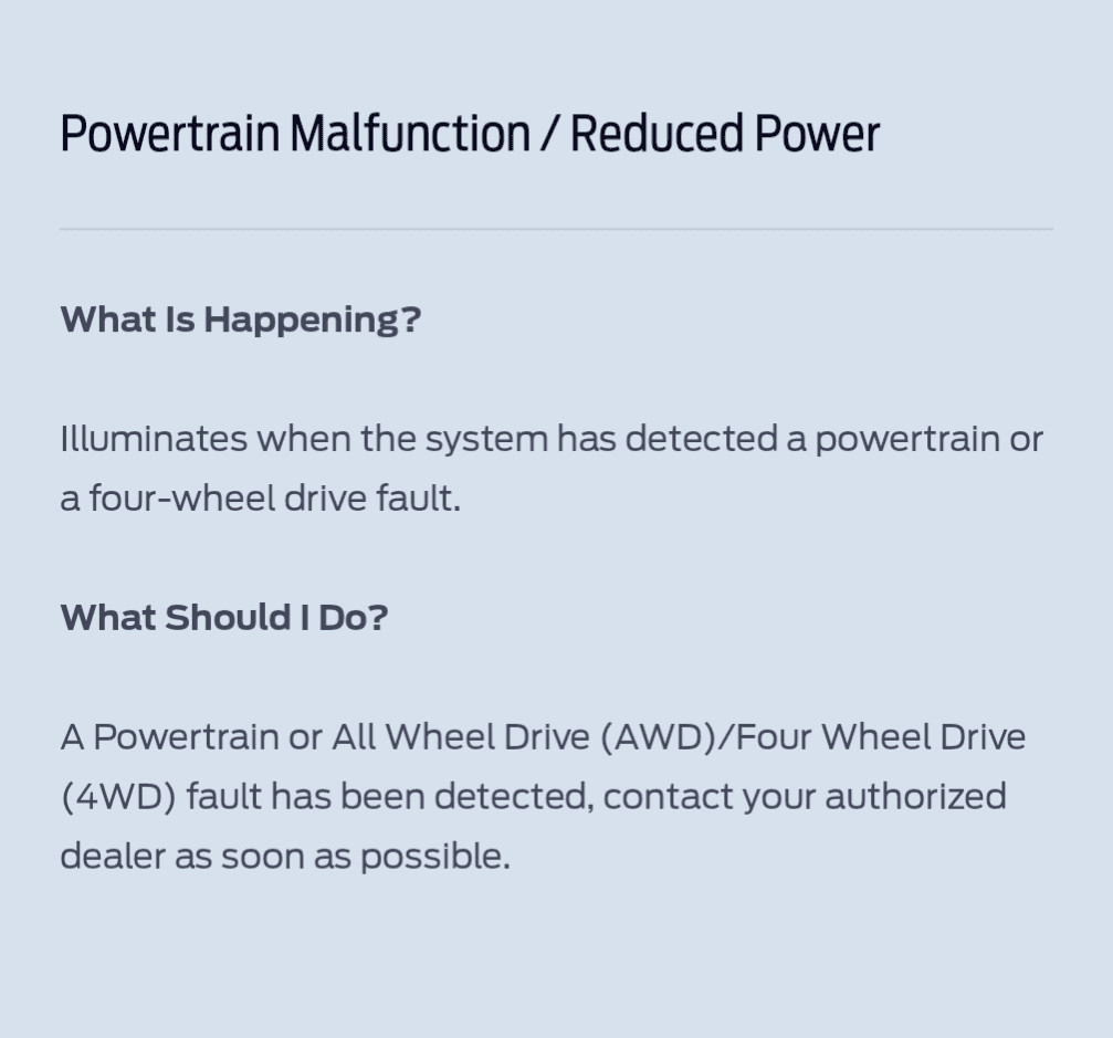 Ford F-150 Lightning Powertrain Malfunction/ Reduced Power 1000001406
