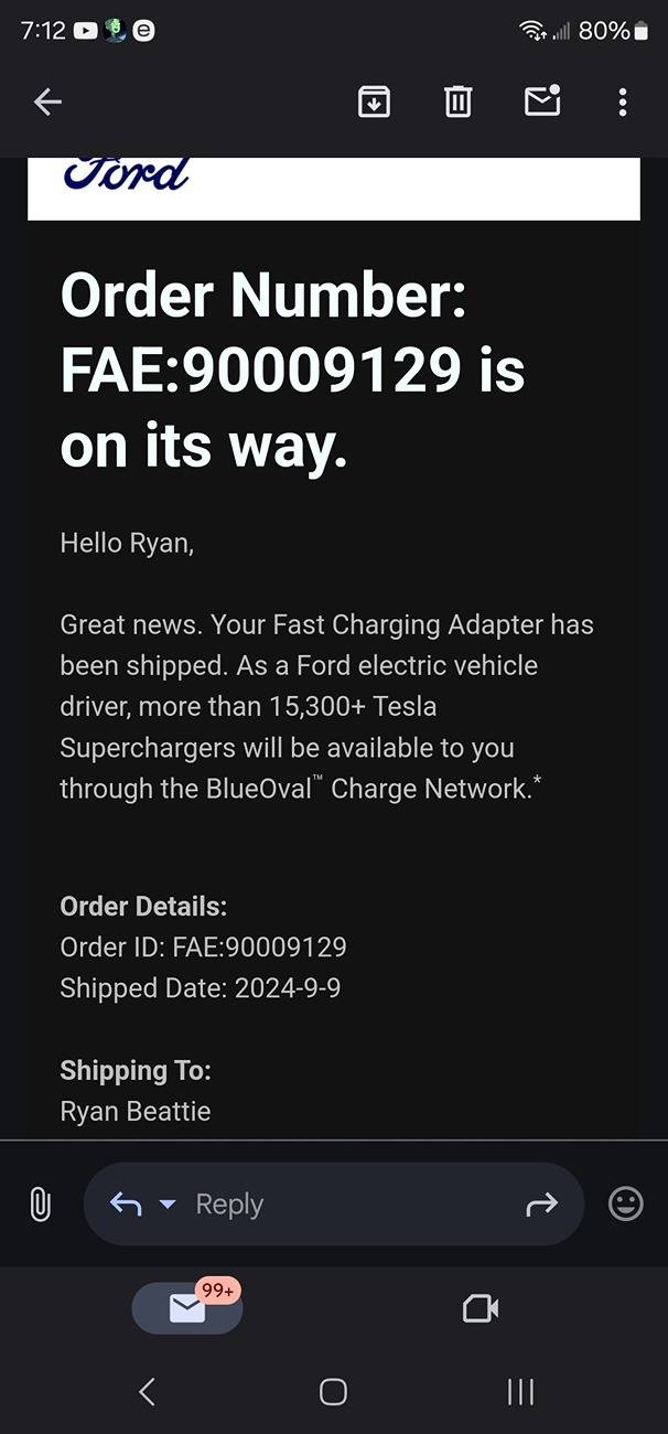 Ford F-150 Lightning Ford Resumes Shipping Fast Charging Adapters (Sept. 2024 batch) 1000006646