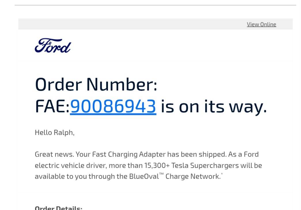 Ford F-150 Lightning Ford Resumes Shipping NACS Charging Adapters (January 2025 batch) 1000007105