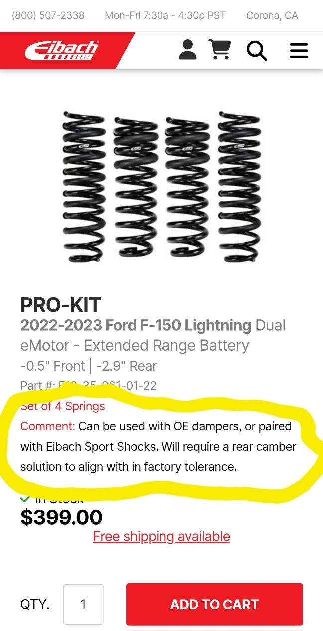 Ford F-150 Lightning Anyone bought and installed the Eibach Pro Kit? 1000024734