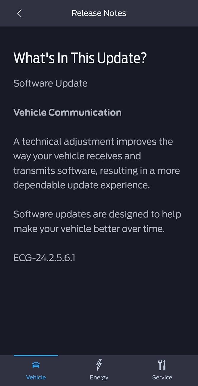 Ford F-150 Lightning Software Update ECG-24.2.5.6.1 - Vehicle Communication 1000030739