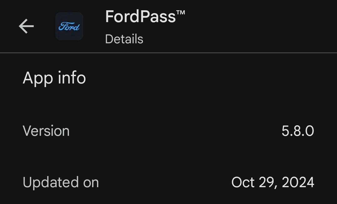 Ford F-150 Lightning FordPass 5.8.0 for android downloaded today 1000031828