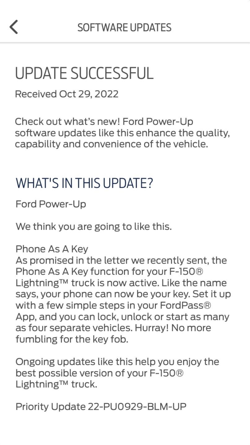 Ford F-150 Lightning Phone As A Key (PAAK) update coming starting today to early builds. 1302B0B6-0971-41E5-9D7E-DCF1F533762B