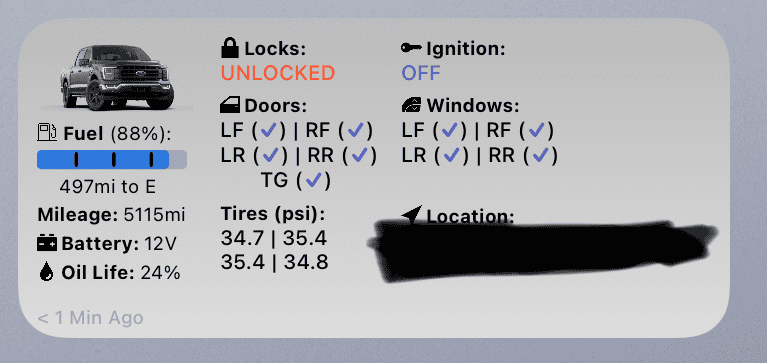 Ford F-150 Lightning FordPass - Scriptable Widget (iOS, iPad, MacOS) 1639688883865