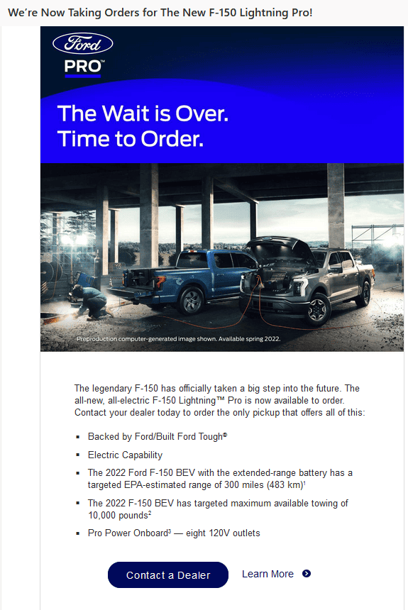 Ford F-150 Lightning So, has anyone gotten the invite E-mail today? (01/05) 1641396028159