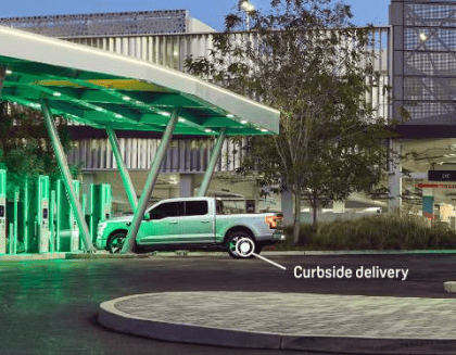 Ford F-150 Lightning Electrify America Unveils New "Oasis" Charging Station and Charger Design. Press Release Features F150L and Pull-Through Charging Spots 1648133772847