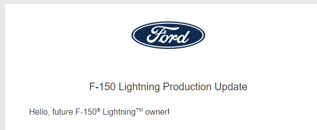 Ford F-150 Lightning Lightning Production Date Error Email From Ford 1649870687487