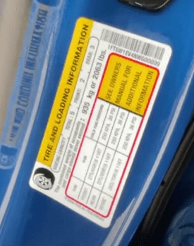 Ford F-150 Lightning Door Sticker Thread (GVWR / Payload / Tire and Loading Figures Label). Help and Add Yours! 1651772311372