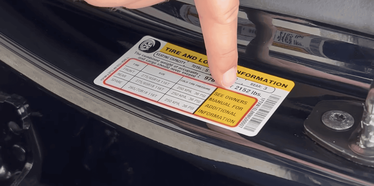 Door Sticker Thread (GVWR / Payload / Tire and Loading Figures Label ...