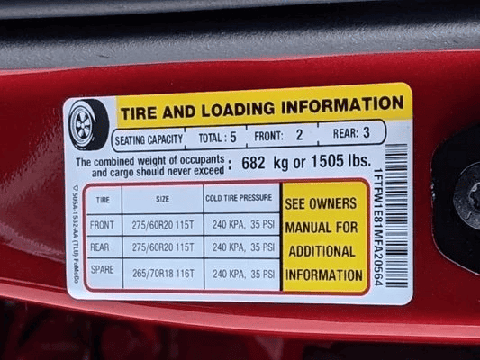 Ford F-150 Lightning Door Sticker Thread (GVWR / Payload / Tire and Loading Figures Label). Help and Add Yours! 1654807319315