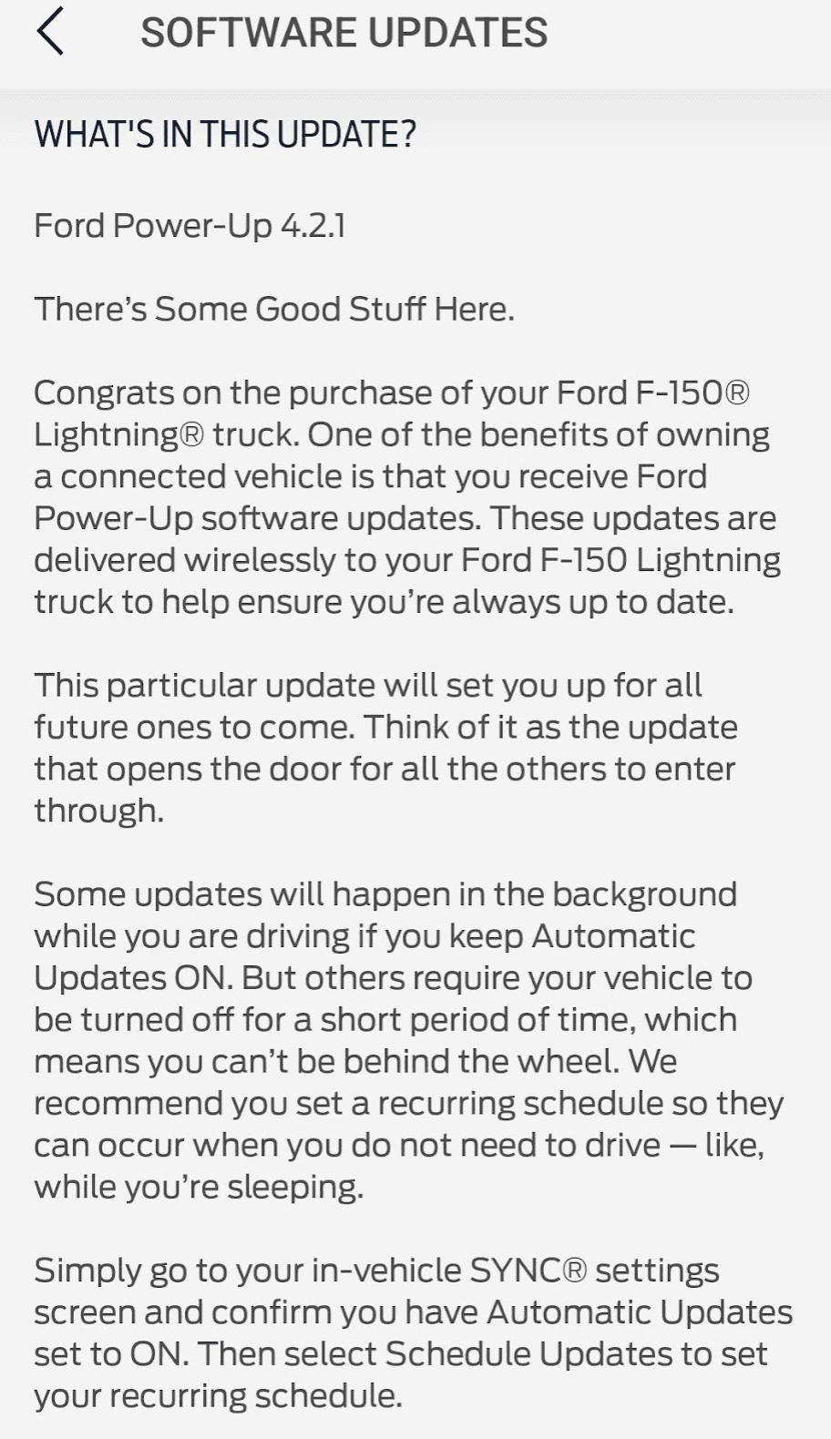 Ford F-150 Lightning Power-Up 4.2.1 - Precondition Alert failed updates 1678817535001