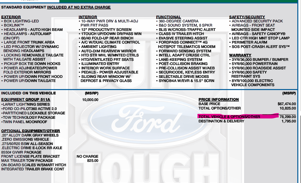 Ford F-150 Lightning Lightning Retains Full $7500 Tax Credit For <$80k MSRP Buyers in 2023 1683317493674