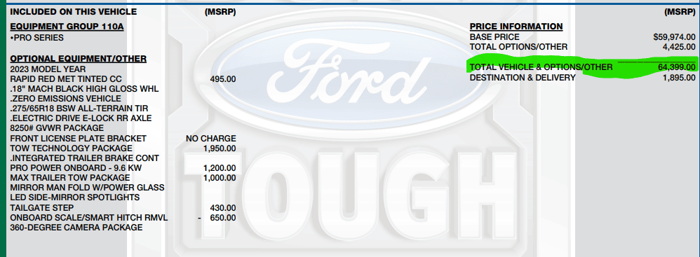 Ford F-150 Lightning 2023 F-150 Lightning Pricing Adjustment || Increases for XLT & Lariat Standard Range || Decreases for XLT High & Platinum 1684198432226