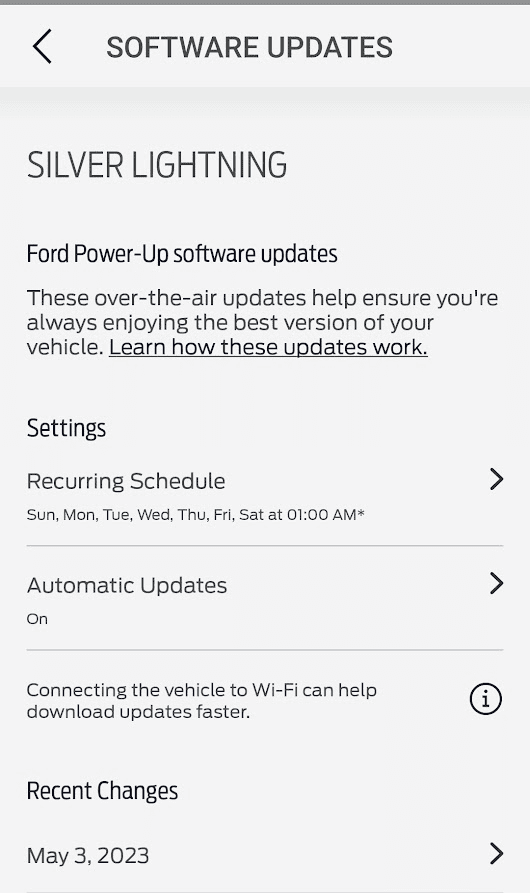 Ford F-150 Lightning Automatic Update on or off? 1687282330781