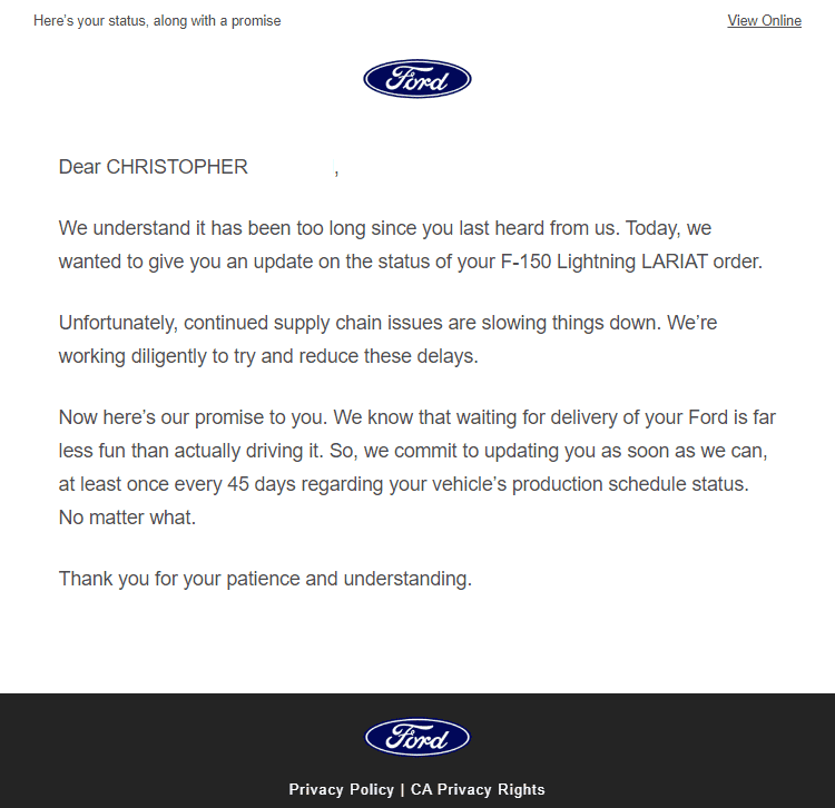 Ford F-150 Lightning After today's announcement I was excited to see an email from Ford! 1690927712991