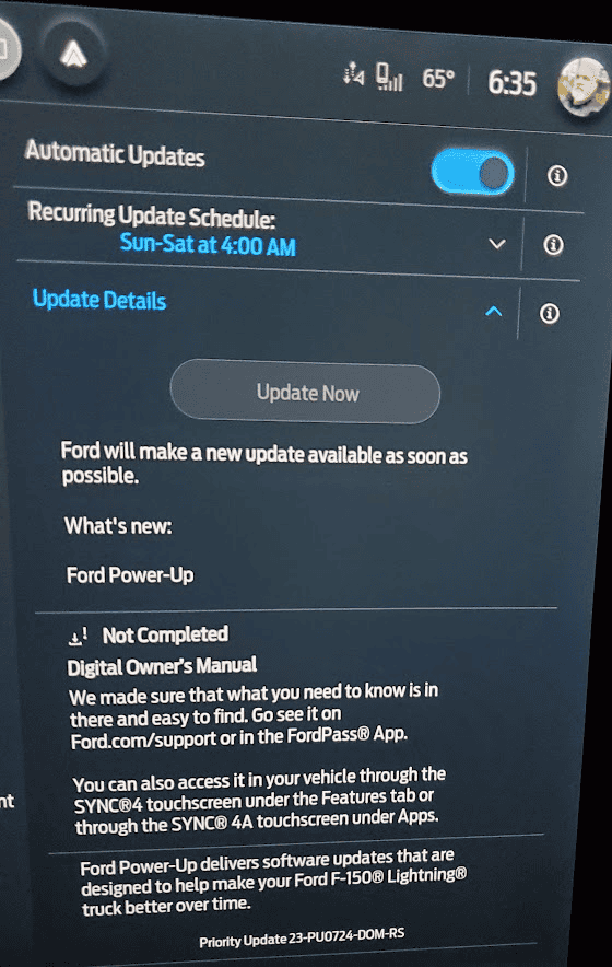 Ford F-150 Lightning Priority Update: 23-PU0724-DOM-RS 1696202471763