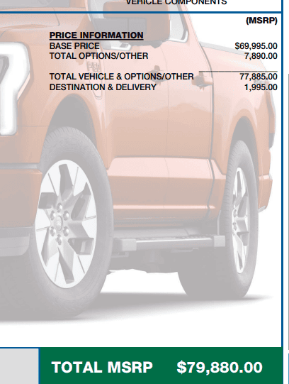 Ford F-150 Lightning F-150 Lightning Cash Rebate Incentives Offered on New Sales/Leases Until January 2024 1697123757071