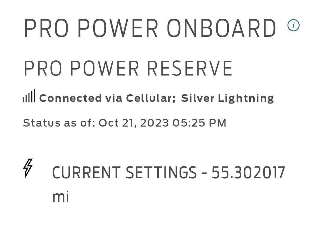 Ford F-150 Lightning Pro Power on Board notification 1697932596757