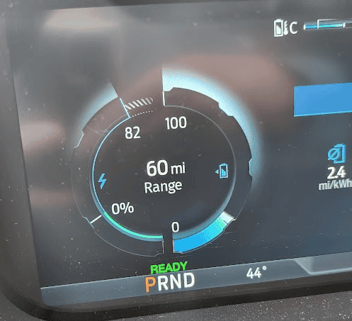 Ford F-150 Lightning Simple example of how temperature and heat usage affects range 1700318039116