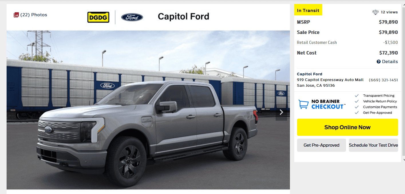 Ford F-150 Lightning Lariat $7500 Retail Incentive, Is it gone? 1701830776194