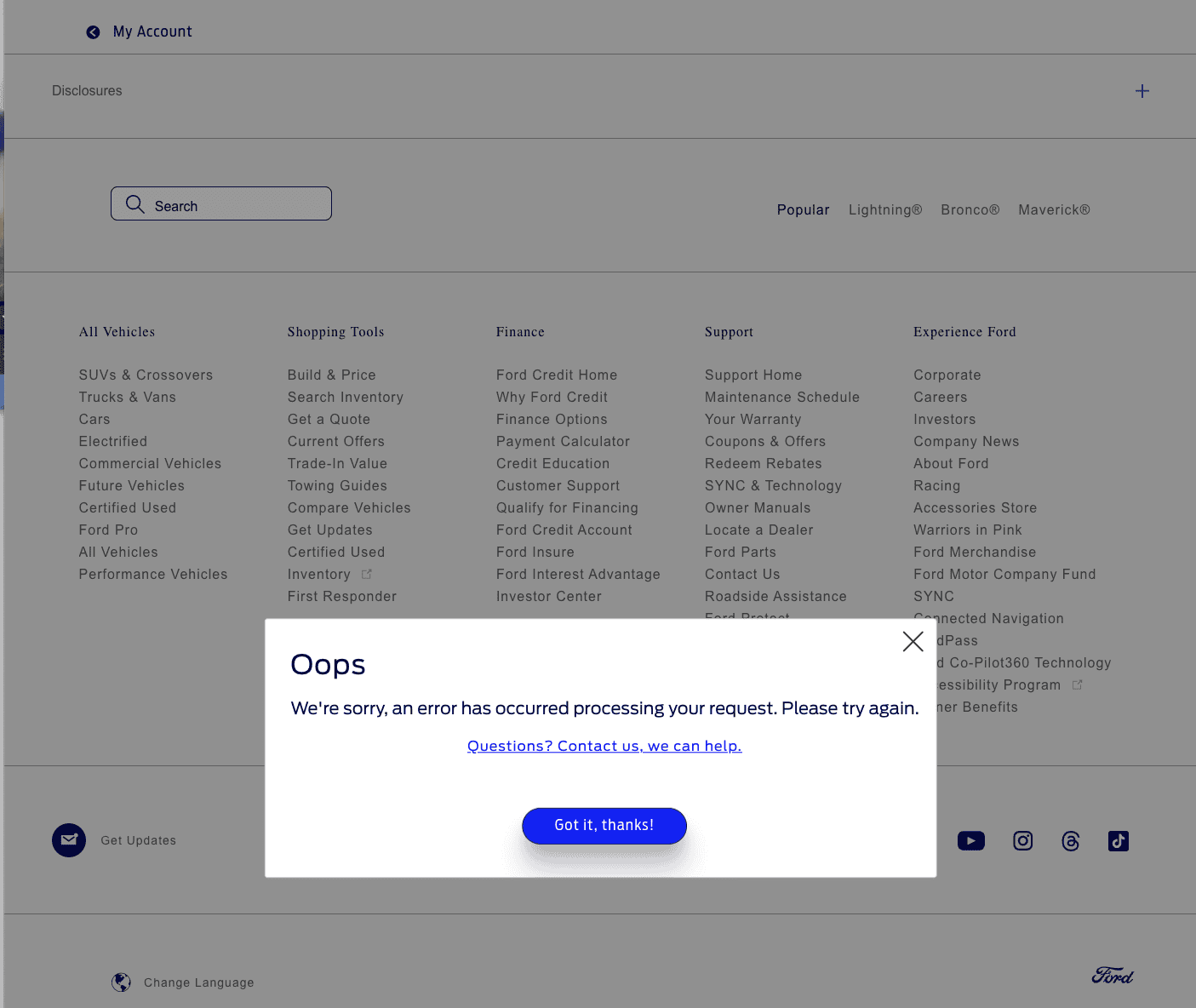 Ford F-150 Lightning Unable to enroll plug charge on fordpass 1702589794843