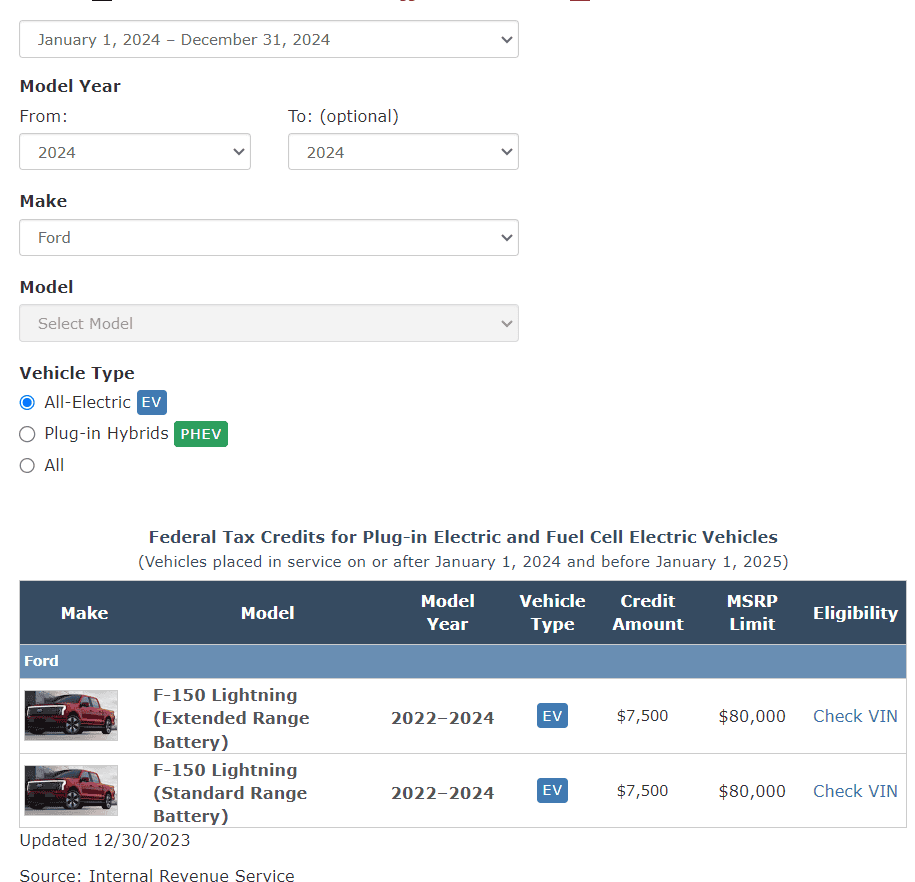 Ford F-150 Lightning Treasury releases guidance for new EV tax credits 1704235374215