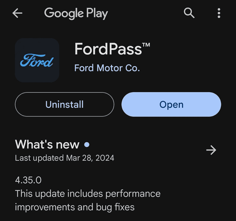 Ford F-150 Lightning FordPass Update 4.35.0 -- Performance & bug fixes 1712076912704-t