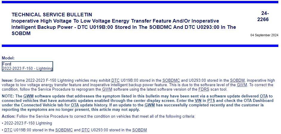 Ford F-150 Lightning HIS Intelligent Power Backup Related TSB? 1725893490388-d2