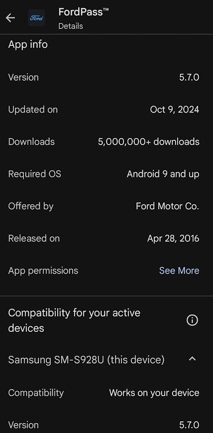 Ford F-150 Lightning FordPass 5.7.0 for iOS & Android released 1730304468597-o9