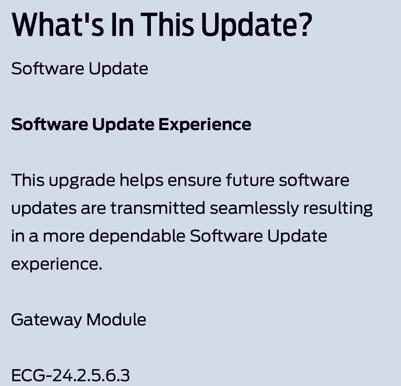 Ford F-150 Lightning ECG-24.2.5.6.3  |  Software Update Experience (Gateway Module) 1732739604976-sf