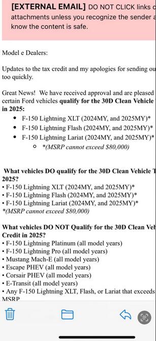 Ford F-150 Lightning Ford EVs no longer eligible for IRS tax credit as of January 1, 2025 1735003131124-aw