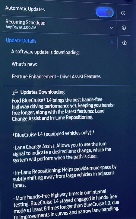 Ford F-150 Lightning Bluecruise 1.4 officially being sent out to F150 & Lightnings starting today (12/11/24)! 1736618043084-w9