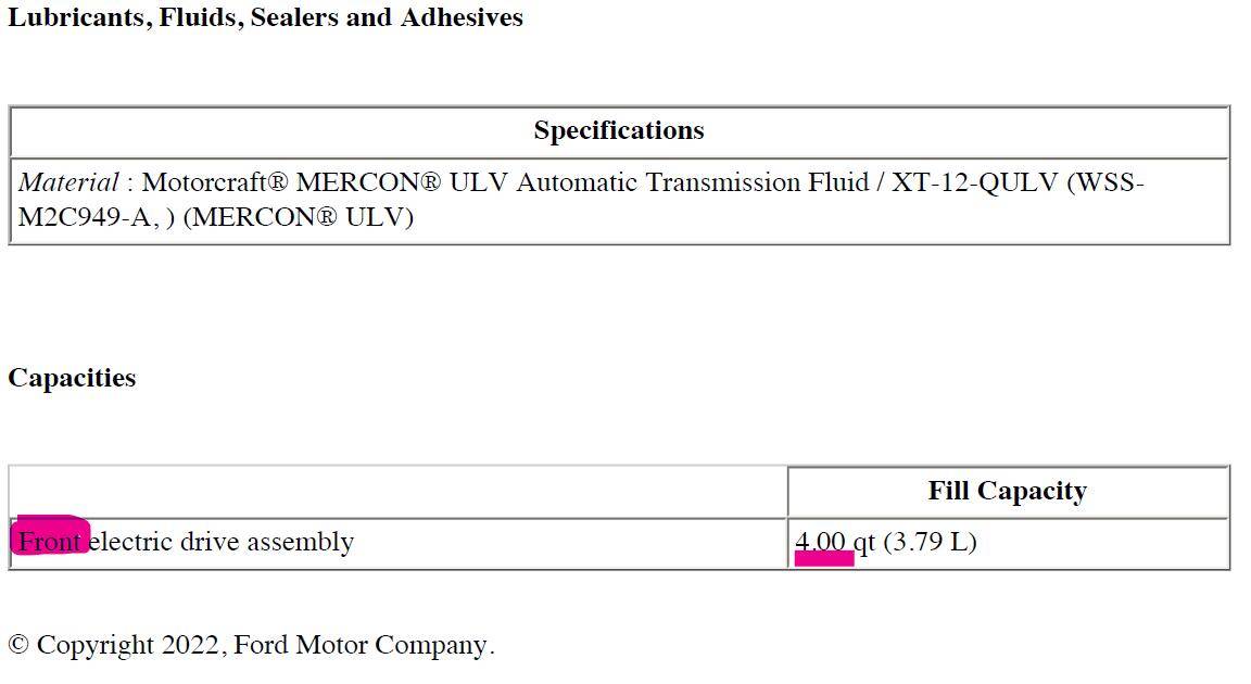 Ford F-150 Lightning Oil used in motor/axle/differential assembly 1737468768180-87