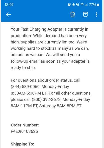 Ford F-150 Lightning Ford Resumes Shipping NACS Charging Adapters (January 2025 batch) 1737739666707-ve