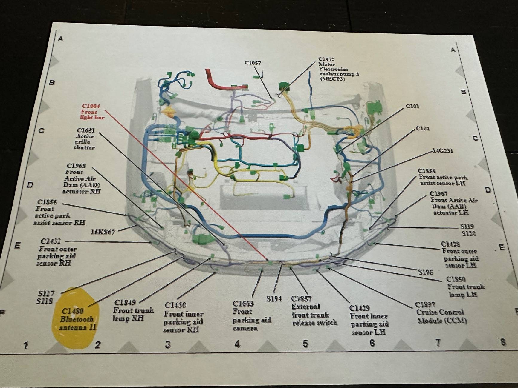 Ford F-150 Lightning 2023 Lightning C1480 Bluetooth antenna 11 wiring diagram 1737934048733-xq