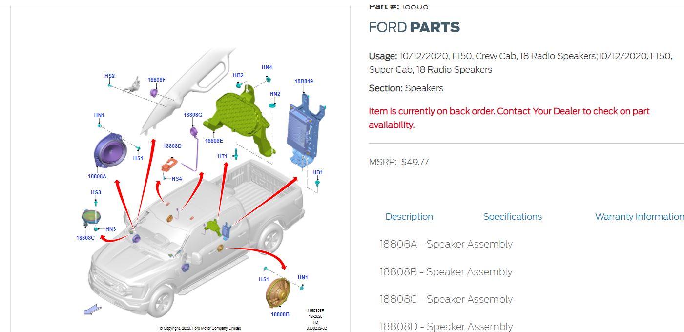 Ford F-150 Lightning Adding a Sub to non-unleashed BO system 18 speaker.JPG