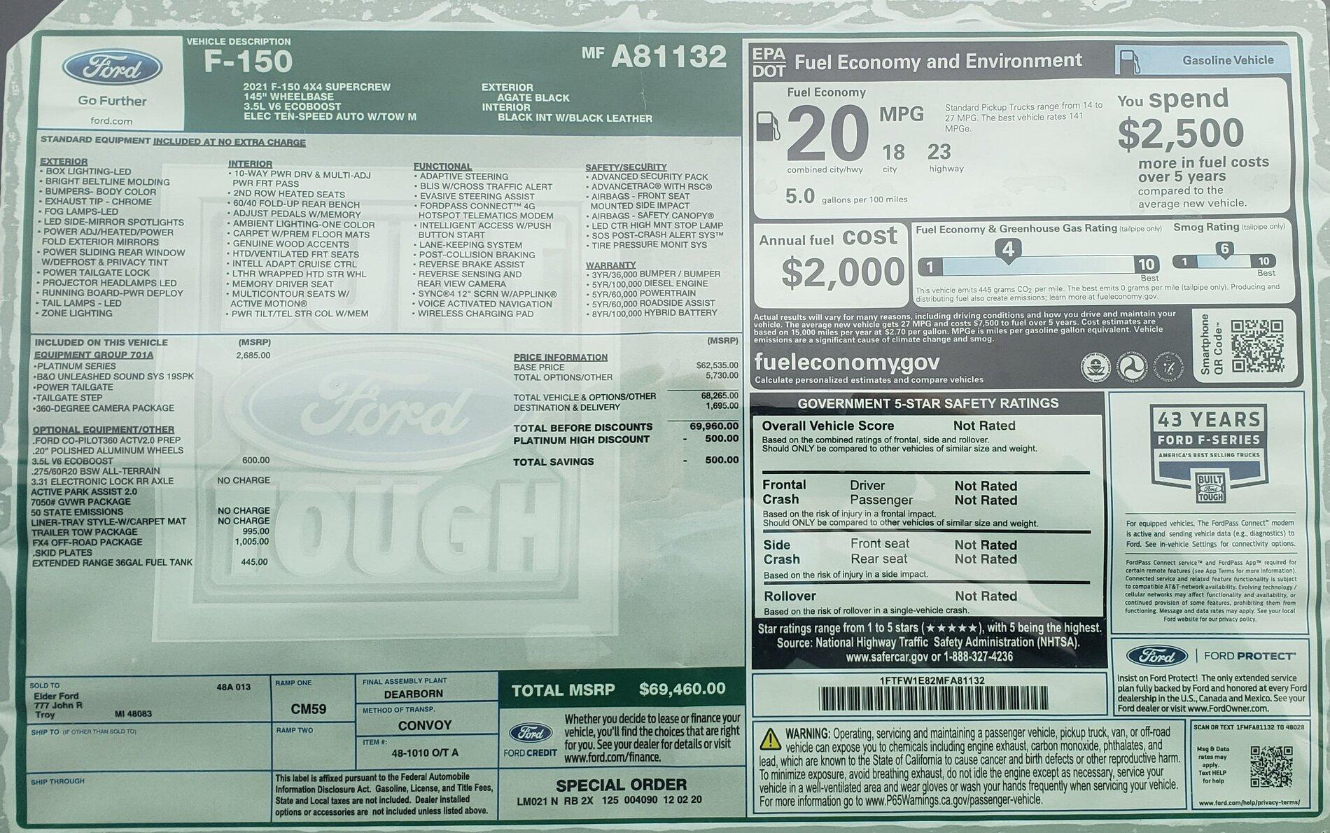 Ford F-150 Lightning GAWR (axle) stickers for regular/max tow and EB/PB 2020-12-21 11.43.37