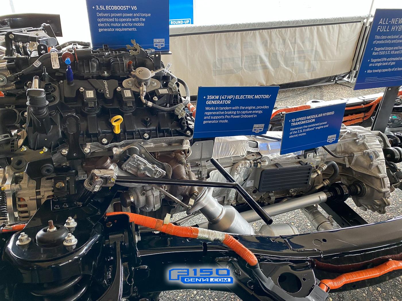 Ford F-150 Lightning PowerBoost Frame and Electric Hybrid Powerplant Shown at Dealer Event 2021 F-150-Powerboost-Frame-2