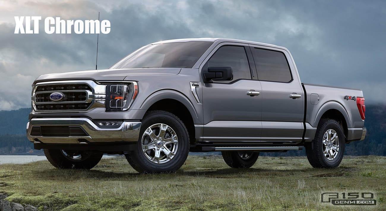 Ford F-150 Lightning Factory Wheels Comparison - 2021 F-150 (XL, STX, XLT, Lariat, King Ranch, Platinum, Limited) 2021 F-150 XLT Chrome Wheels