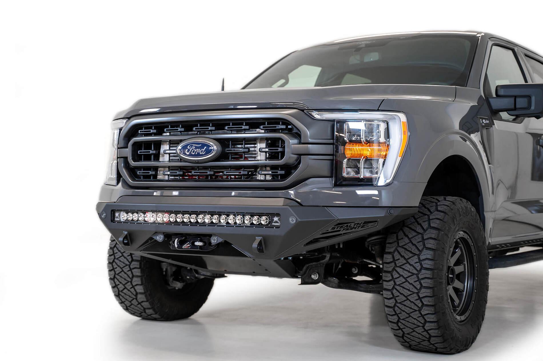 Ford F-150 Lightning New ADD 2021 Front Bumper w/ Winch and ACC support 2021-F150-winch-front-bumper