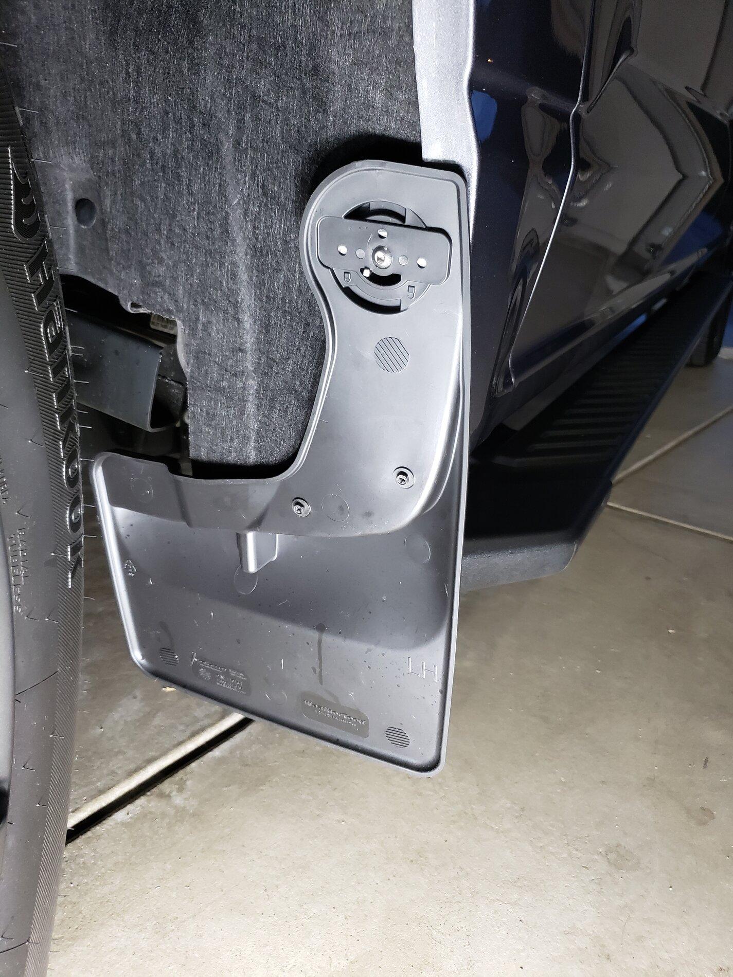 Ford F-150 Lightning New 2021 Weathertech No Drill Mudflaps In Stock and Installed 20210520_202844