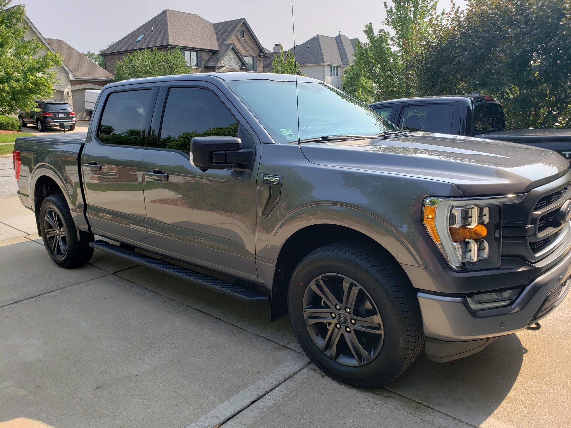 Ford F-150 Lightning New 2021 Weathertech No Drill Mudflaps In Stock and Installed 20210724_095338