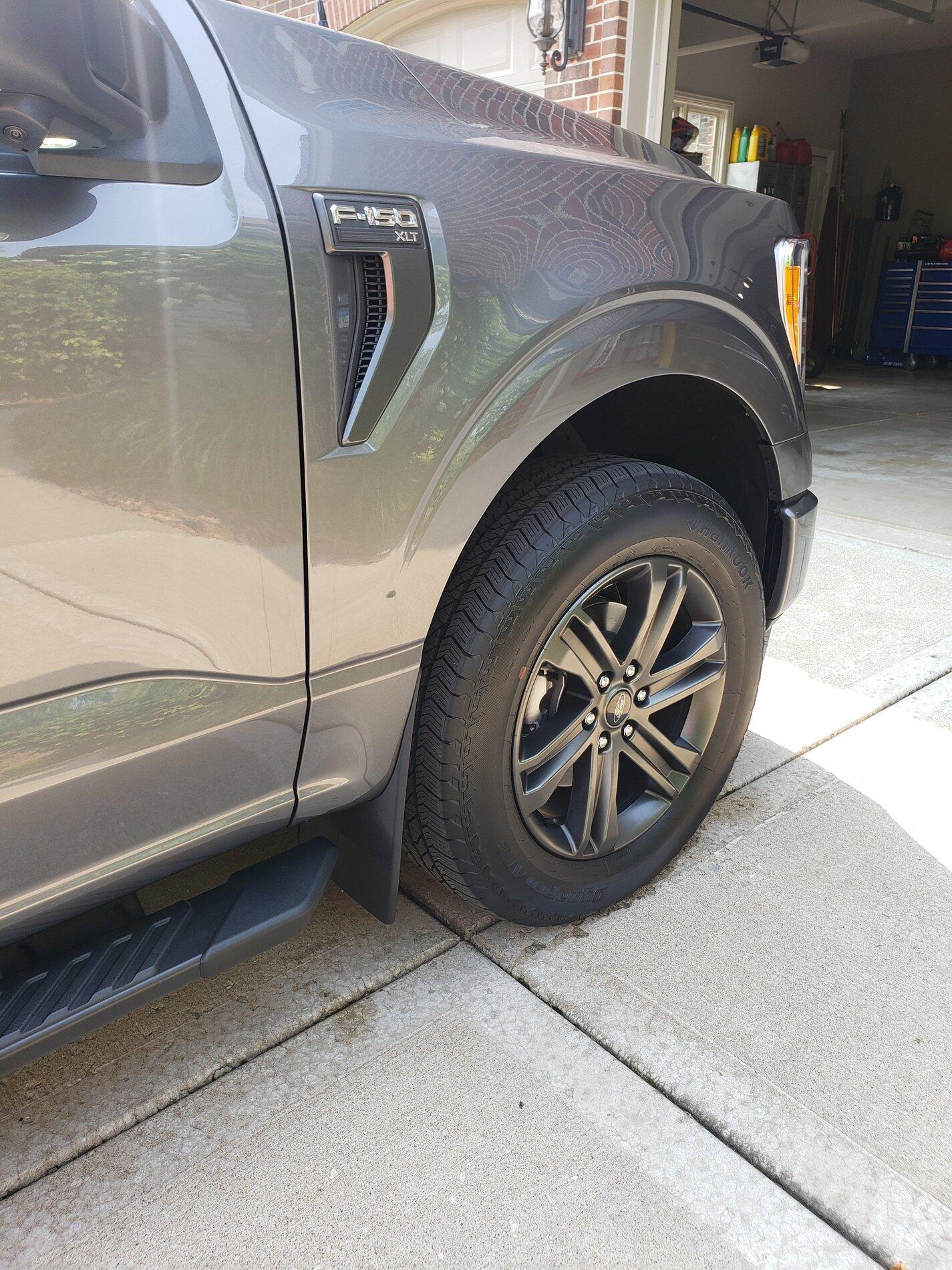 Ford F-150 Lightning New 2021 Weathertech No Drill Mudflaps In Stock and Installed 20210724_095350