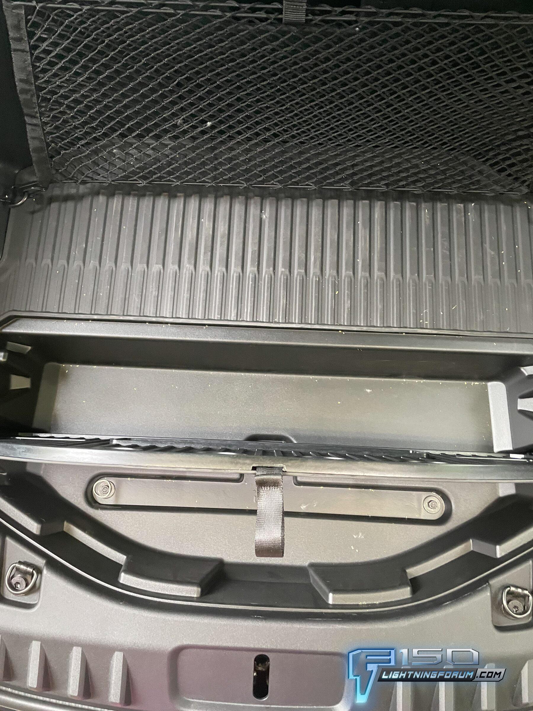 Ford F-150 Lightning What the frunk? Lightning front trunk dimensions / measurements and configurations - photos 2022 F150 Ford Lightning Frunk Front Trunk Dimensions 11